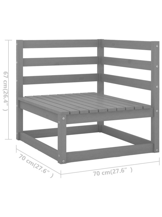 7-osaline aiamööblikomplekt, hall, männipuit