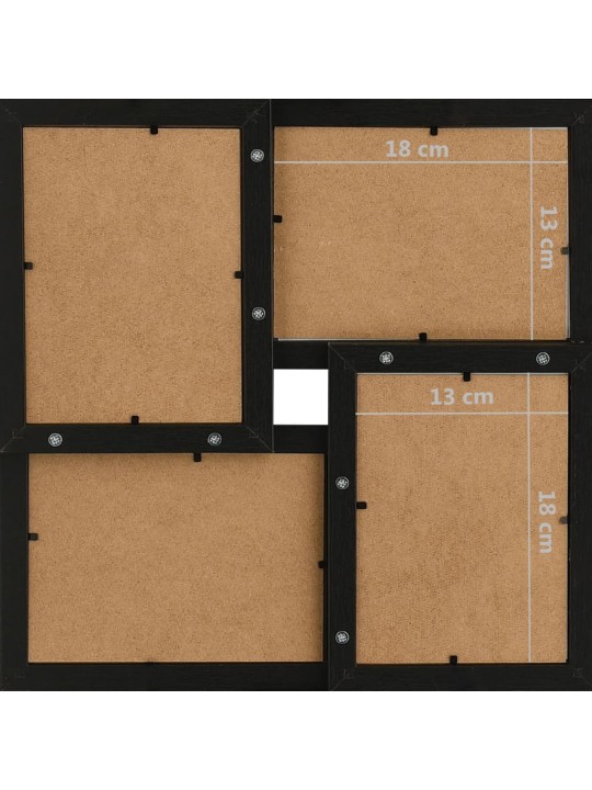 Kollaaž-pildiraam 24x(13x18 cm), must mdf