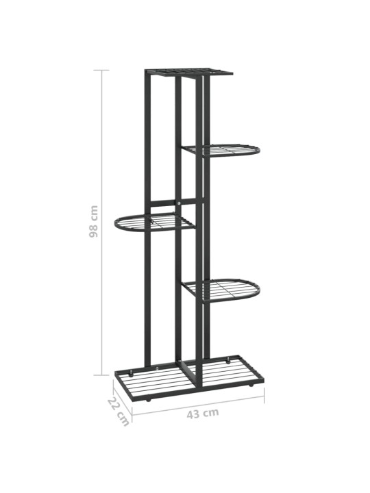 5-korruseline lillealus, 43x22x98 cm, must, metall