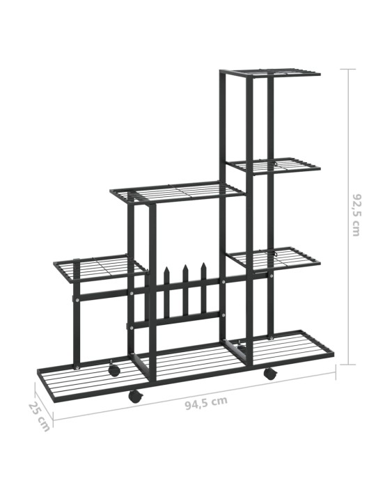 Lillealus ratastel, 94.5x25x92.5 cm, must, metall