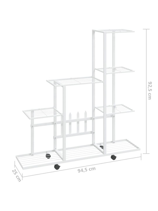 Lillealus ratastel, 94.5x25x92.5 cm, valge, metall