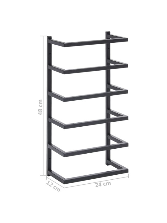 Rätikurest, must, 24 x 12 x 48 cm, teras