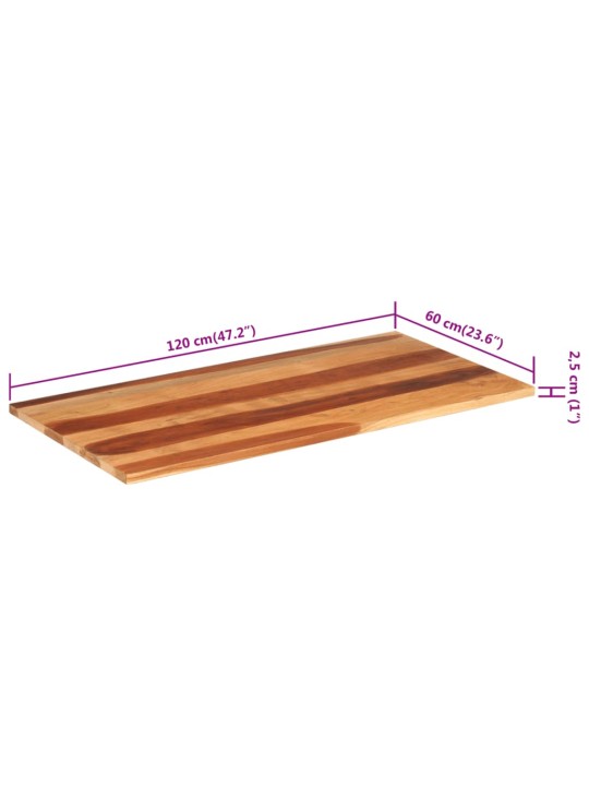 Lauaplaat, 120x60x(2,5-2,7) cm, akaatsiapuit