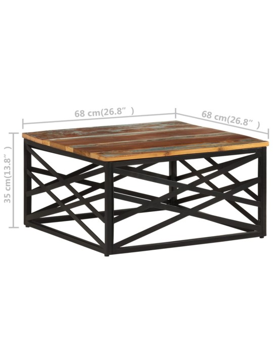 Kohvilaud, 68 x 68 x 35 cm, taastatud puit