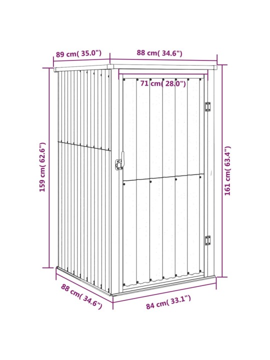 Aiakuur, hall, 88x89x161 cm, tsingitud teras