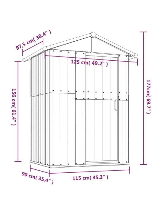 Aiakuur, antratsiithall, 126 x 97,5 x 177 cm, tsingitud teras