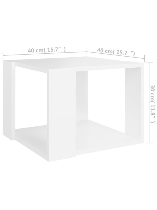 Kohvilaud, valge, 40x40x42 cm, tehispuit