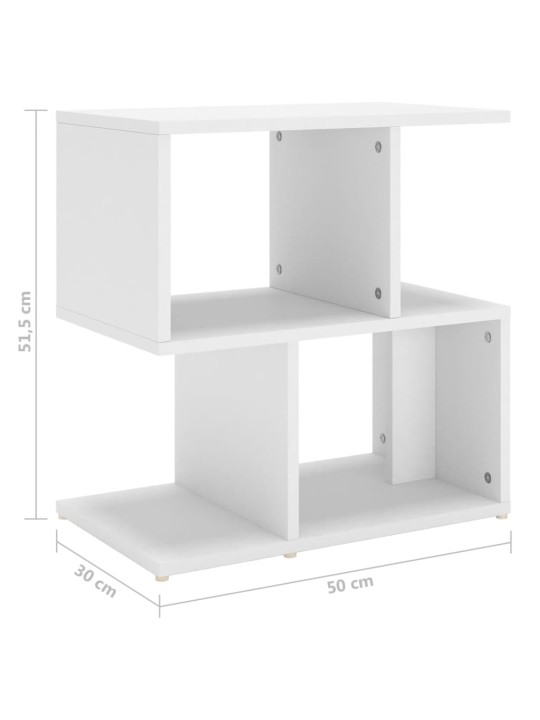 Öökapp 2 tk, valge, 50 x 30 x 51,5 cm, puitlaastplaat