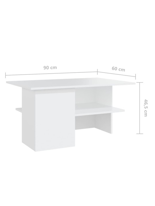 Kohvilaud, valge, 90x60x46,5 cm puitlaastplaat