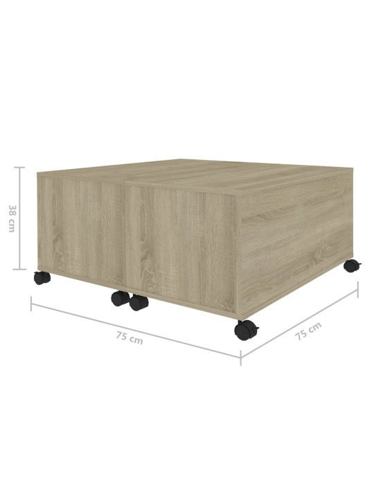 KOHVILAUD, SONOMA TAMM 75X75X38 CM PUITLAASTPLAAT