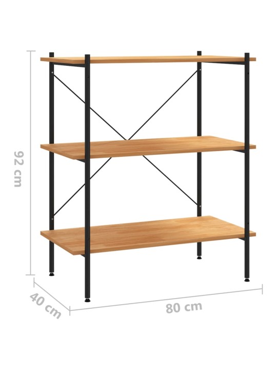 3-tasandiline riiuliosa, must ja tamm, 80 x 40 x 92 cm