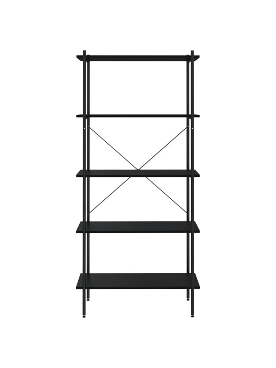 5-tasandiline riiuliosa, must, 80 x 40 x 163 cm