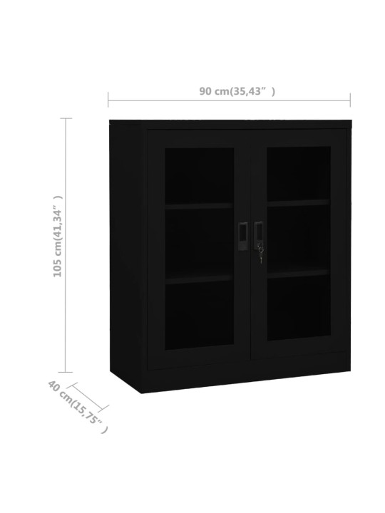 Kontorikapp, must, 90x40x105 cm, teras