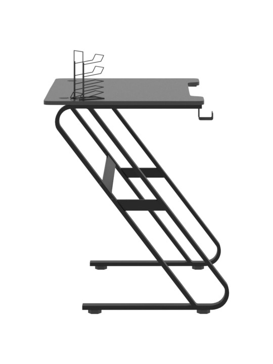 Mänguri arvutilaud zz-jalgadega, must, 90x60x75 cm