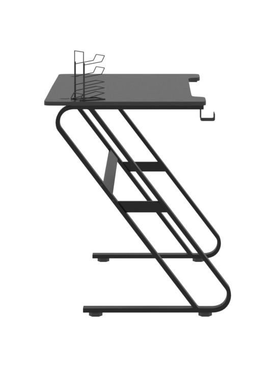 Mänguri arvutilaud zz-jalgadega, must, 110x60x75 cm
