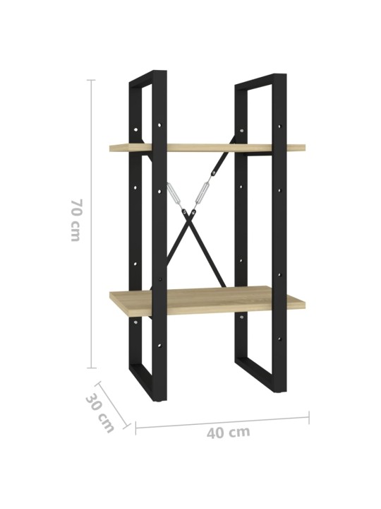 2korruseline raamatukapp sonoma tamm 40x30x70 cm puitlaastplaat