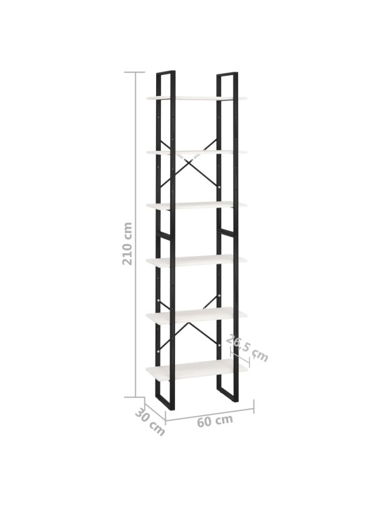 Hoiuriiulid 2 tk, valge 60x30x210 cm männipuit