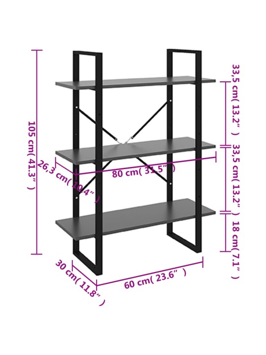 Raamaturiiul, hall 80 x 30 x 105 cm puitlaastplaat