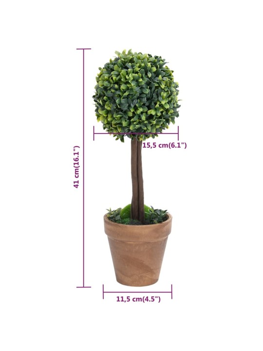 KUNSTTAIM PUKSPUU PALLIKUJULINE POTIGA 2 TK, ROHELINE, 41 CM