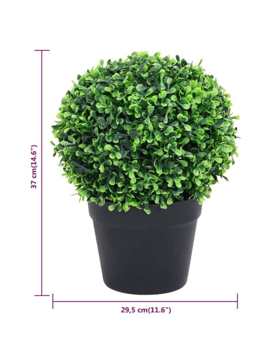 KUNSTTAIM PUKSPUU PALLIKUJULINE POTIGA 2 TK, ROHELINE, 37 CM