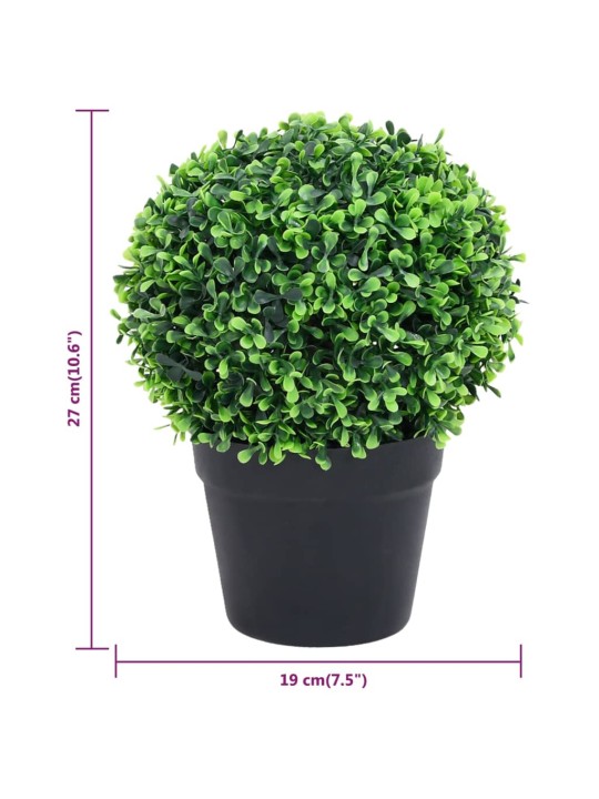 KUNSTTAIM PUKSPUU PALLIKUJULINE POTIGA 2 TK, ROHELINE, 27 CM