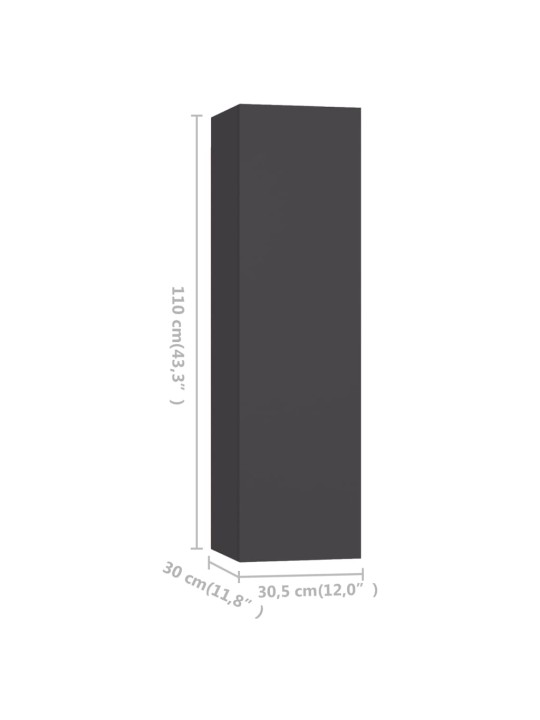 Telerikapid 4 tk, hall, 30,5 x 30 x 110 cm, puitlaastplaat