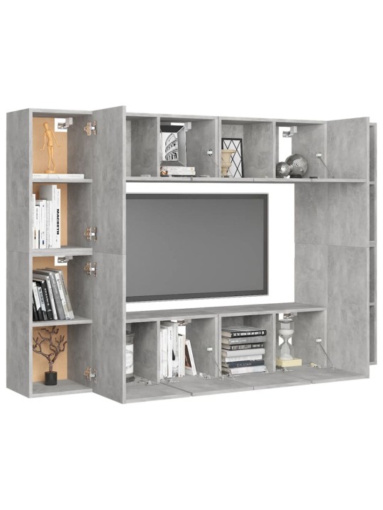 8-osaline telerikappide komplekt, betoonhall, puitlaastplaat