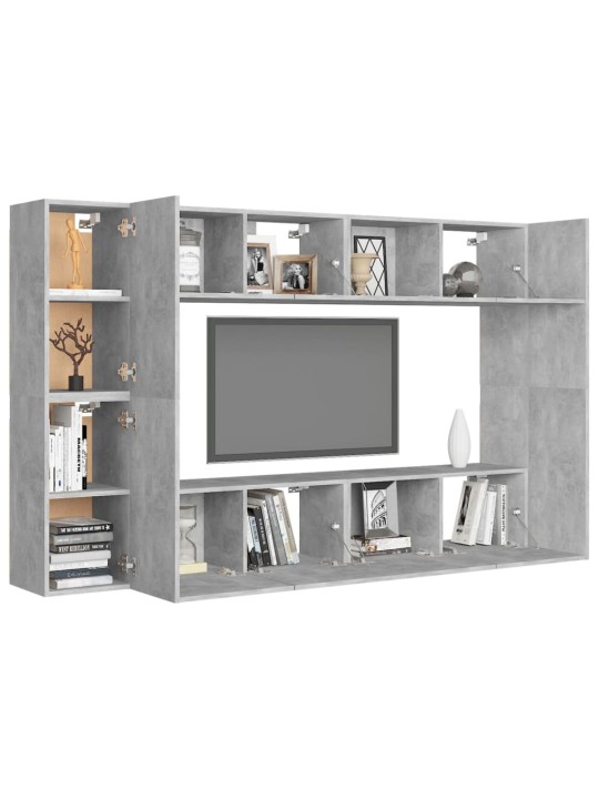 8-osaline telerikappide komplekt, betoonhall, puitlaastplaat