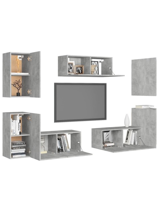 7-osaline telerikappide komplekt, betoonhall, puitlaastplaat