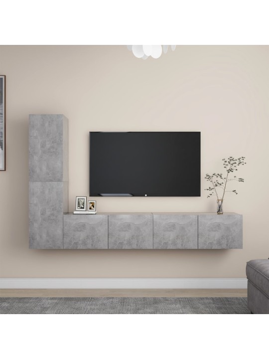 4-osaline telerikappide komplekt, betoonhall, puitlaastplaat