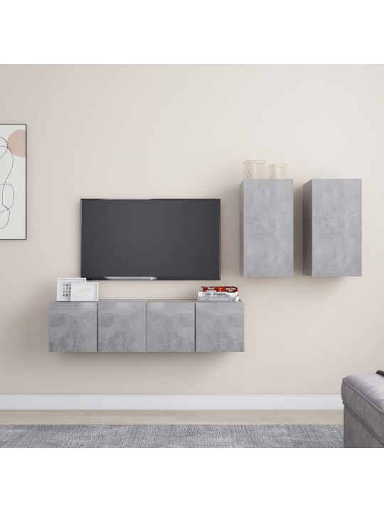 4-osaline telerikappide komplekt, betoonhall, puitlaastplaat