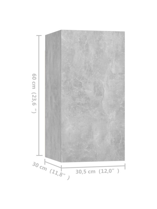 Telerikapid 4 tk, betoonhall, 30,5 x 30 x 60 cm, puitlaastplaat