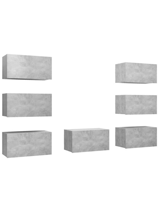 Telerikapid 7 tk, betoonhall, 30,5 x 30 x 60 cm, puitlaastplaat