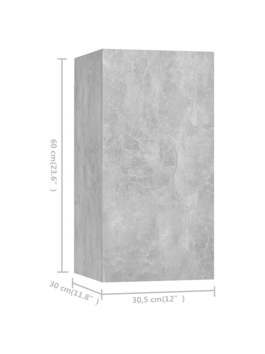 Telerikapid 7 tk, betoonhall, 30,5 x 30 x 60 cm, puitlaastplaat