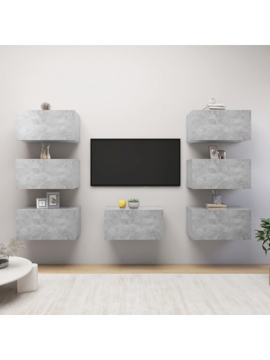 Telerikapid 7 tk, betoonhall, 30,5 x 30 x 60 cm, puitlaastplaat