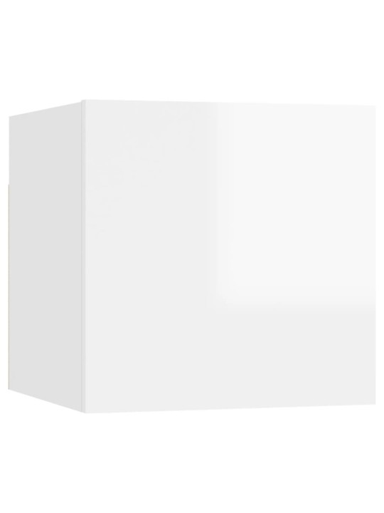 5-osaline telerikapikomplekt, kõrgläikega valge, puitlaastplaat