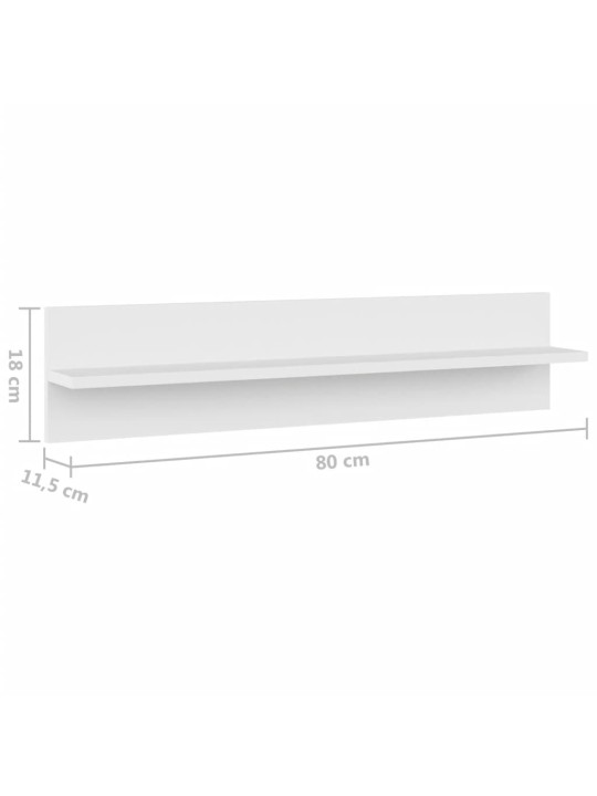 SEINARIIULID 2 TK, VALGE, 80 X 11,5 X 18 CM, PUITLAASTPLAAT