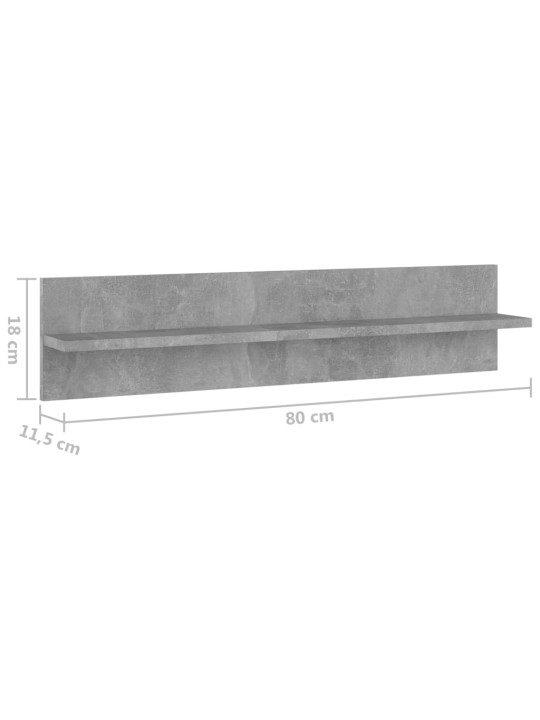 SEINARIIULID 2 TK, BETOONHALL, 80 X 11,5 X 18 CM, PUITLAASTPLAAT