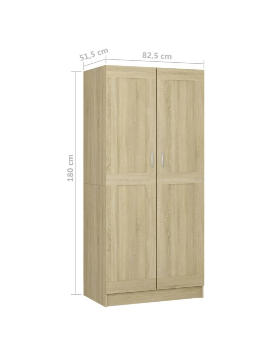 Garderoob sonoma tamm 82,5x51,5x180 cm puitlaastplaat