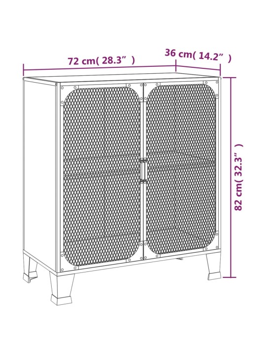 Hoiukapp, maapruun, 72x36x82 cm, metall ja mdf