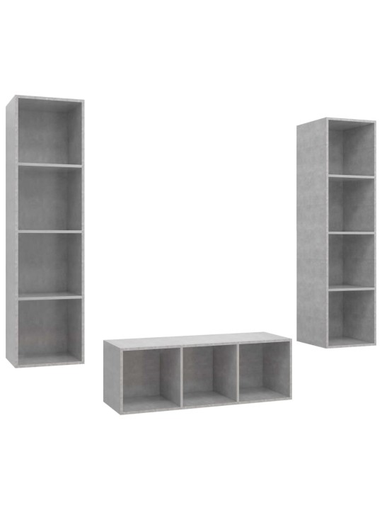 3-osaline telerikappide komplekt, betoonhall, puitlaastplaat