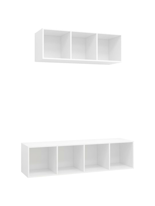 2-osaline telerikappide komplekt, valge, puitlaastplaat