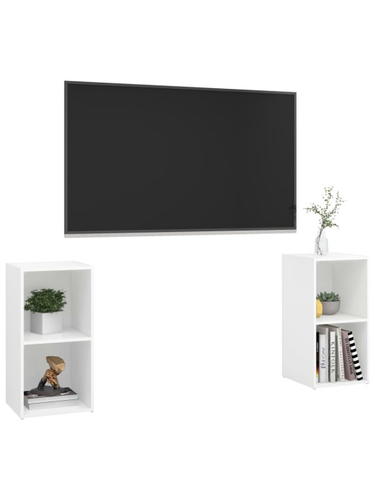 Telerikapid 2 tk valge 72x35x36,5 cm puitlaastplaat