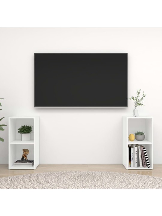 Telerikapid 2 tk valge 72x35x36,5 cm puitlaastplaat
