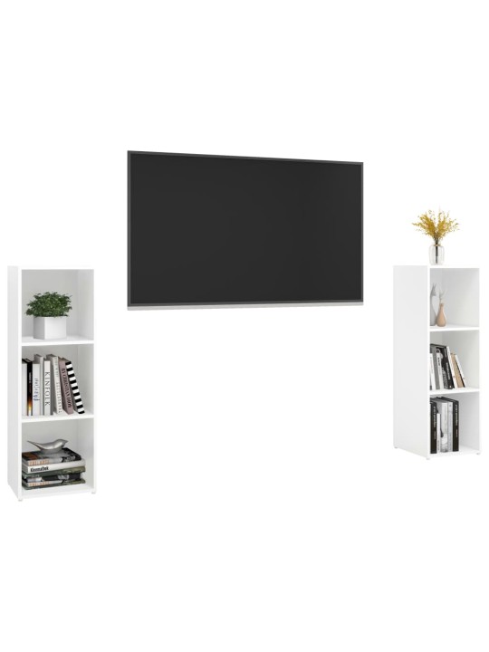 Telerikapid 2 tk, valge, 107 x 35 x 37 cm, puitlaastplaat