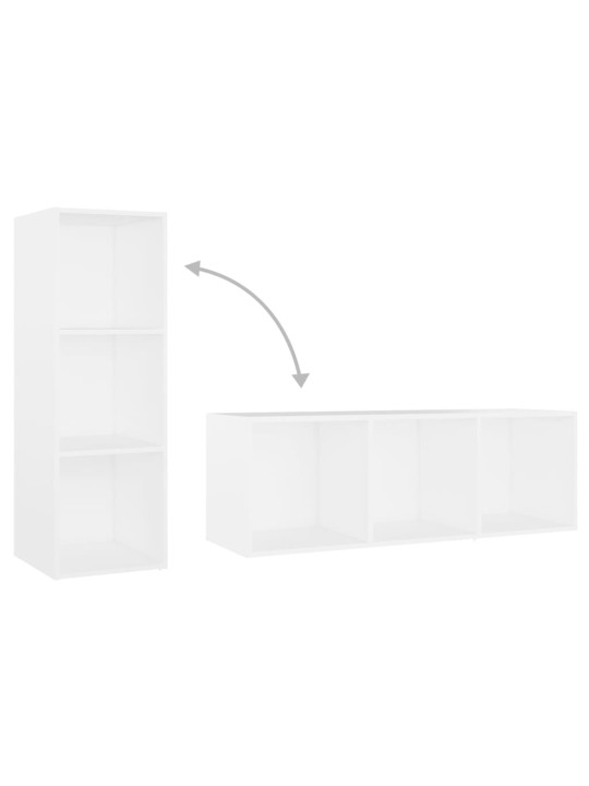 Telerikapid 2 tk, valge, 107 x 35 x 37 cm, puitlaastplaat