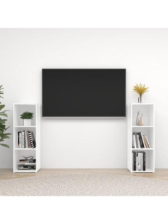 Telerikapid 2 tk, valge, 107 x 35 x 37 cm, puitlaastplaat