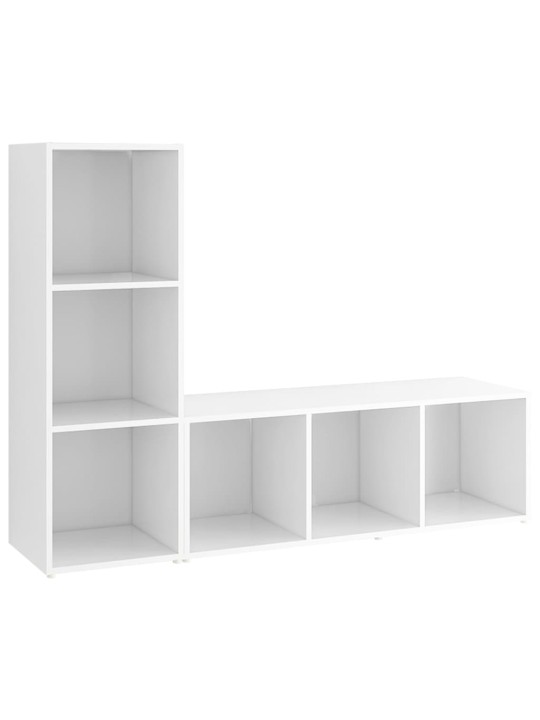 Telerikapid 2 tk, valge, 107 x 35 x 37 cm, puitlaastplaat
