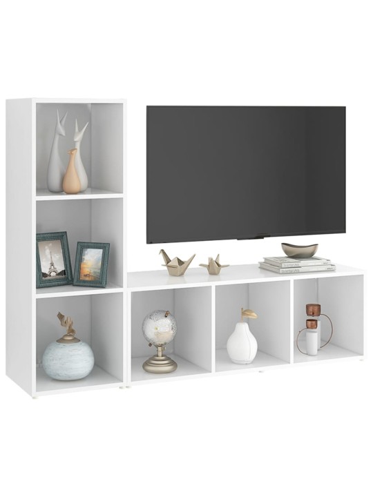Telerikapid 2 tk, valge, 107 x 35 x 37 cm, puitlaastplaat