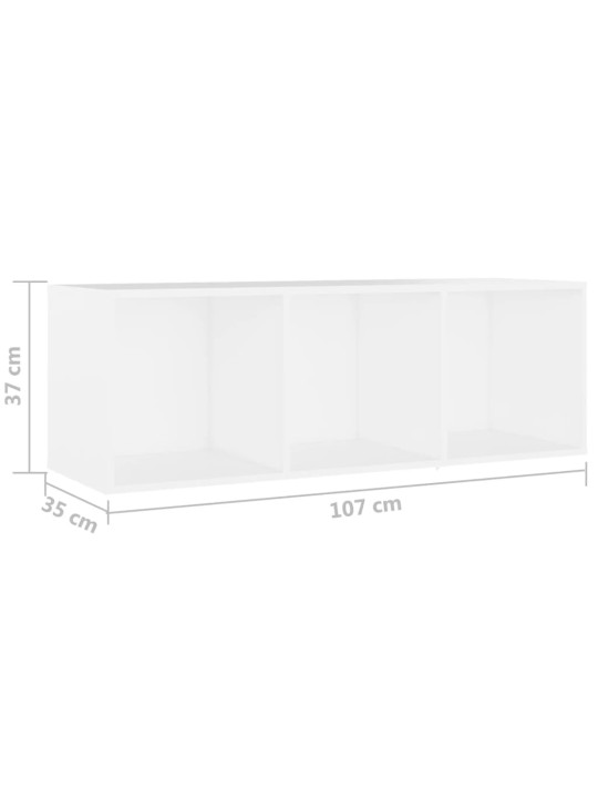 Telerikapid 3 tk kõrgläikega valge 107x35x37 cm puitlaastplaat